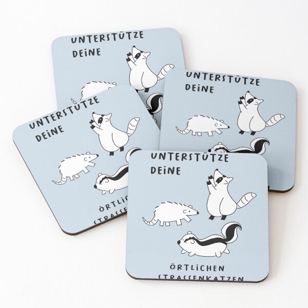 Item preview, Untertstütze deine örtlichen Straßenkatzen | Cute Illustration of a raccoon, an opossum, and a skunk designed and sold by RM-Journey.