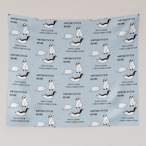 Item preview, Untertstütze deine örtlichen Straßenkatzen | Cute Illustration of a raccoon, an opossum, and a skunk designed and sold by RM-Journey.