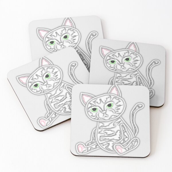 Item preview, White cloudy robot cat designed and sold by blackygoldcat.