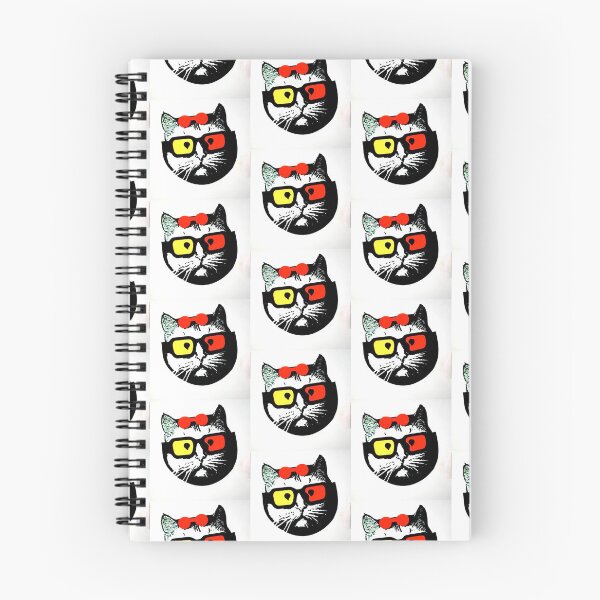 Item preview, Cartoon stencil cat with red bow and 3d glasses designed and sold by cheekylorns.