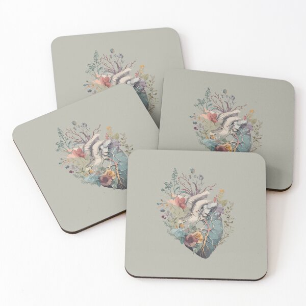 Item preview, Whimsical Anatomy: Foliage and Fantasy, blooming heart cutout for sticker designed and sold by EmeraldeaArt.