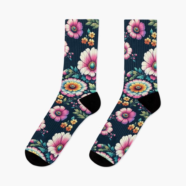 Item preview, Vintage Whimsical Floral Pattern on Dark Blue designed and sold by adriaquart.