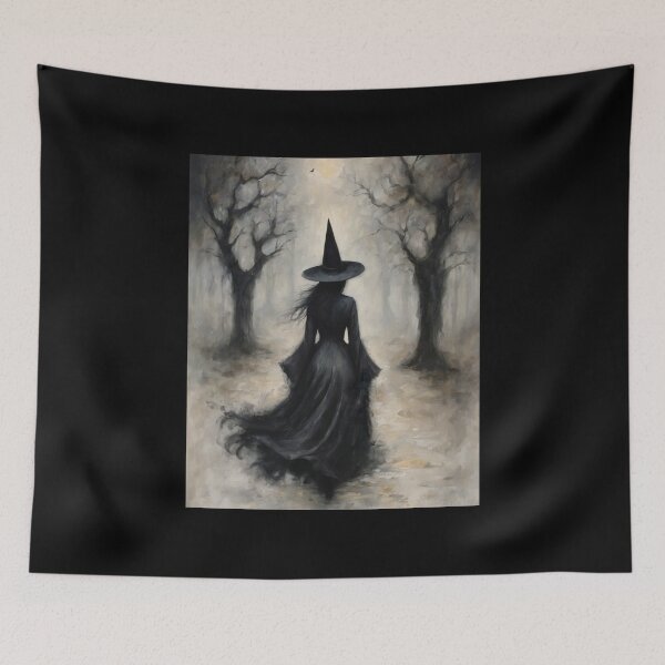 Item preview, Witch of the Haunted Woods | Dark Moody Halloween Gothic Witch Art designed and sold by Arwen-Art.