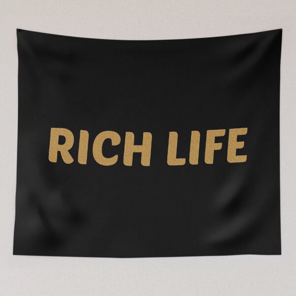 Item preview, Rich life | Quote | Glitter text | Gold | designed and sold by GeorgetaHere.