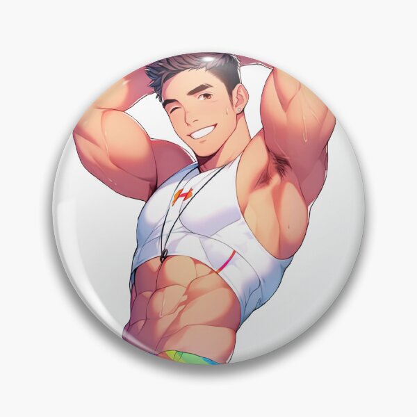 Item preview, Cute Muscular Gay Guy Flexing designed and sold by homorohomo.