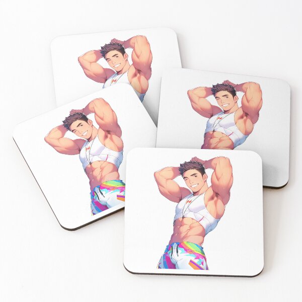 Item preview, Cute Muscular Gay Guy Flexing designed and sold by homorohomo.