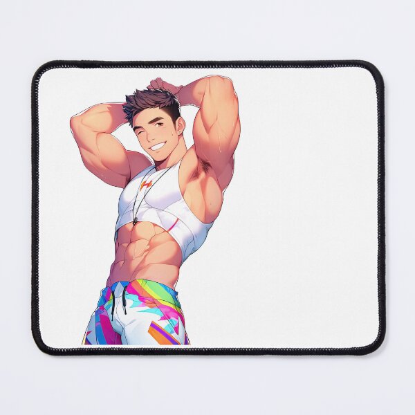 Item preview, Cute Muscular Gay Guy Flexing designed and sold by homorohomo.