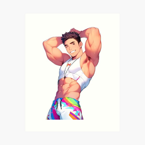 Artikel-Vorschau von Niedlich muskulösen Gay Guy Flexing, designt und verkauft von homorohomo.