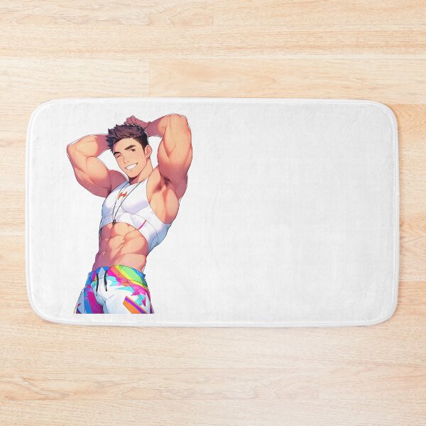 Item preview, Cute Muscular Gay Guy Flexing designed and sold by homorohomo.