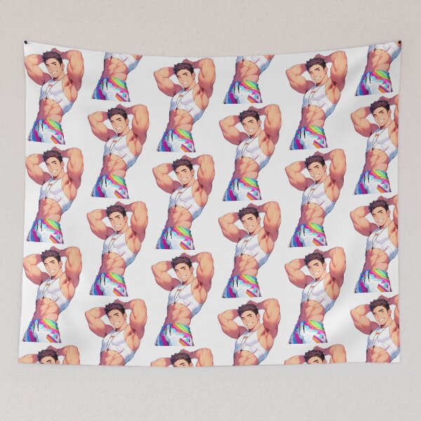 Item preview, Cute Muscular Gay Guy Flexing designed and sold by homorohomo.