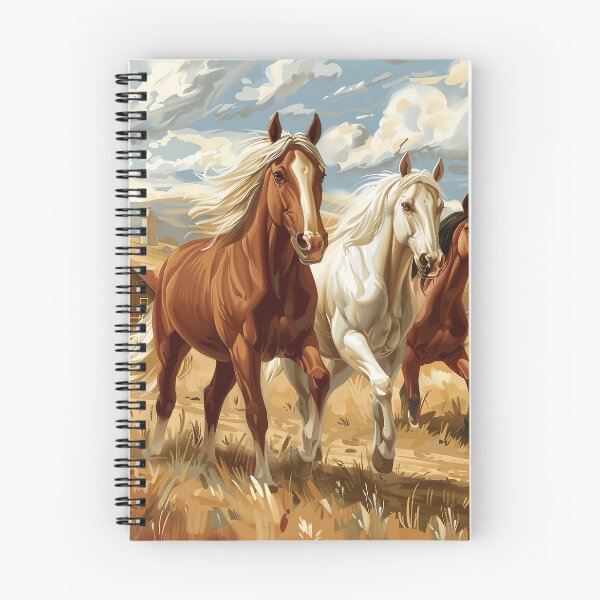 Item preview, Horses galloping on farm designed and sold by Inktown.