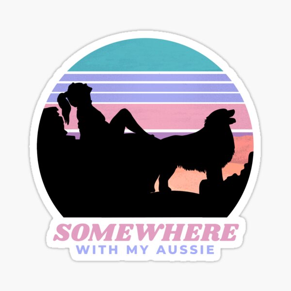 Aperçu de l'œuvre Quelque part avec mon berger australien aventureux pour femmes australiennes créée et vendue par Guarddogdrive.