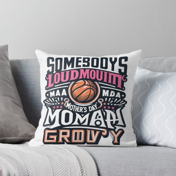 Item preview, Design of "Somebody's Loudmouth Basketball Mama Mothers Day Groovy"  designed and sold by fouhama.