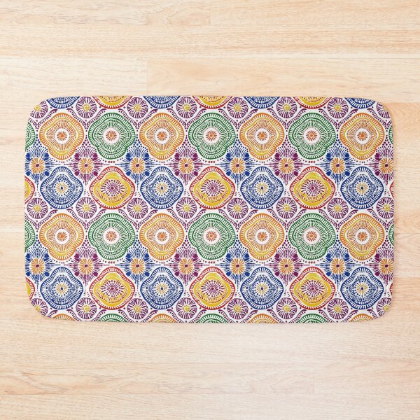 Item preview, Multi-colored Indian block print pattern designed and sold by SmarterThingz.