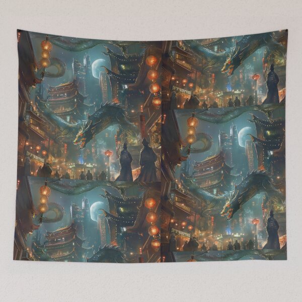 Item preview, Dragon in Cyberpunk Beijing designed and sold by deepglitchart.