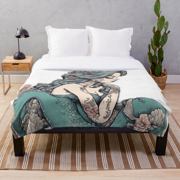 Item preview, Mermaid Emo Girl Floral Pattern Vintage Dolly Mermay  designed and sold by shirtsetcetera.