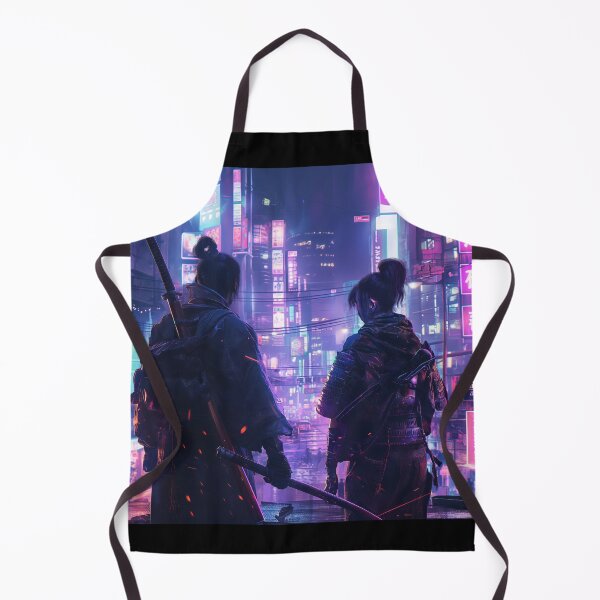 Item preview, Samurai in a neon cyberpunk city designed and sold by deepglitchart.