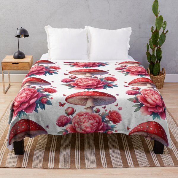Item preview, Red mushroom with camellia graphic outfit designed and sold by Clara Fruggeri.