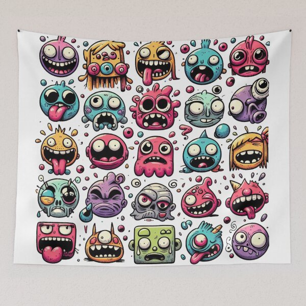 Item preview, Fu n n y  c re epy  faces designed and sold by luckymando.