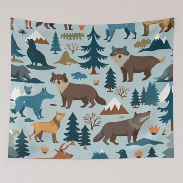 Item preview, Animals in Forest Pattern.  designed and sold by SuraSu.
