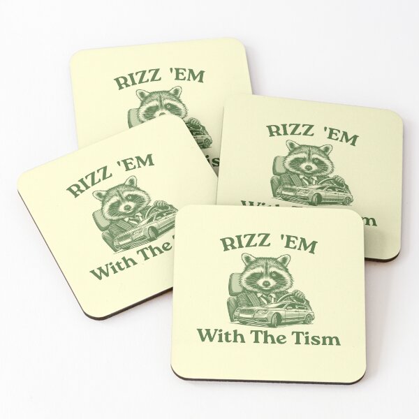 Item preview, Rizz 'Em With The Tism, Raccoon Meme designed and sold by VerdePlantTees.