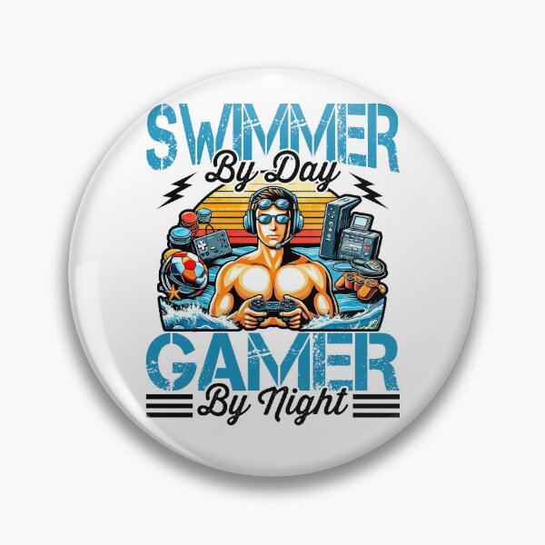 Item preview, Swimmer By Day Gamer By Night Swimming Swim Team Swimmers designed and sold by NovaGenArt.