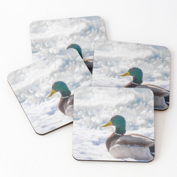 Item preview, Mallard Duck Rests on the Snow in the Sun, Digital Painting designed and sold by jrtwynam.