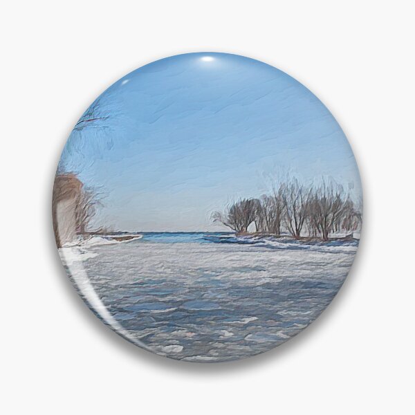 Item preview, Frozen River Leading to Lake Ontario in the Sun, Digital Painting designed and sold by jrtwynam.
