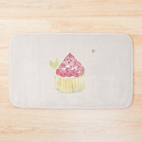 Item preview, Watercolor strawberry love cupcake  designed and sold by HandmadeMood.
