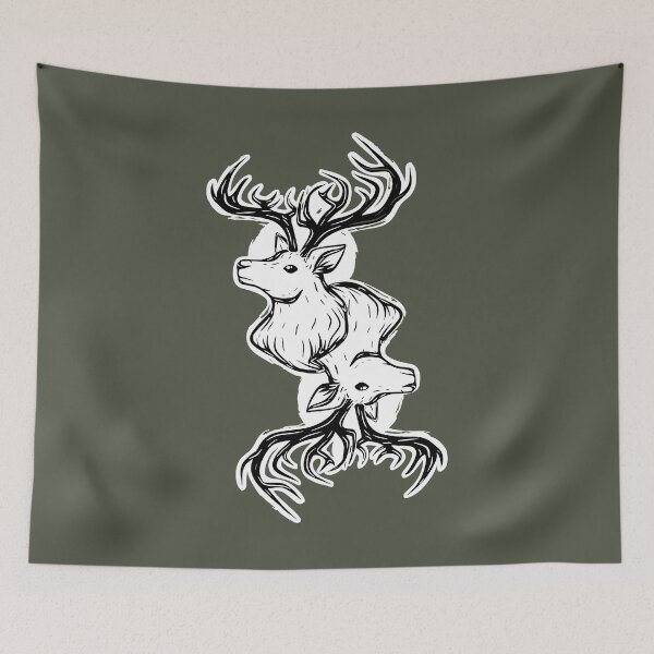 Item preview, Deer Paladin - Black & White designed and sold by Sophie Ethier.
