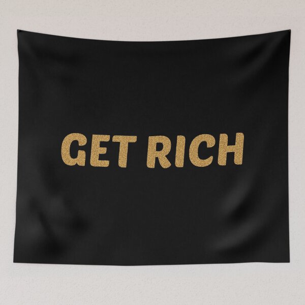 Item preview, Get Rich | Quote | Glitter text |  Gold | designed and sold by GeorgetaHere.