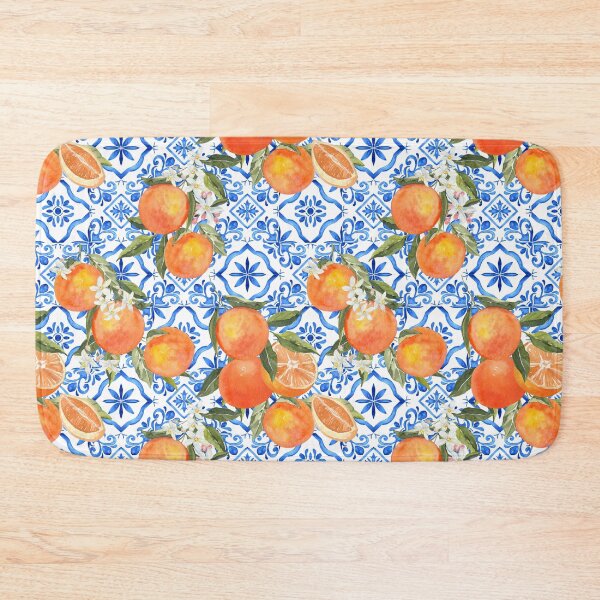 Item preview, Mediterranean Oranges Pattern on Blue and White Tiles designed and sold by Tired-Starling.