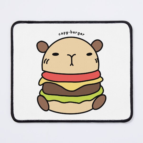 Item preview, capy-burger cute capybara sticker designed and sold by simpleactivist.