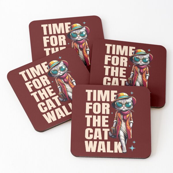Item preview, Cat Runway Fashion "Time for the Catwalk" Pun Funny Quote designed and sold by Infinitee8hirts.