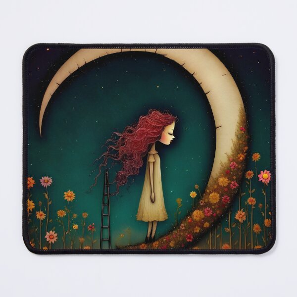 Item preview, The girl and the moon under the stars designed and sold by PixelCraftDSG.