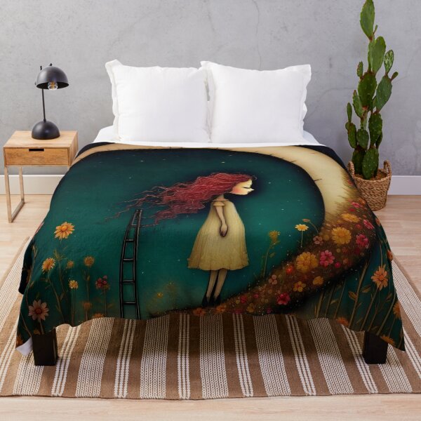 Item preview, The girl and the moon under the stars designed and sold by PixelCraftDSG.
