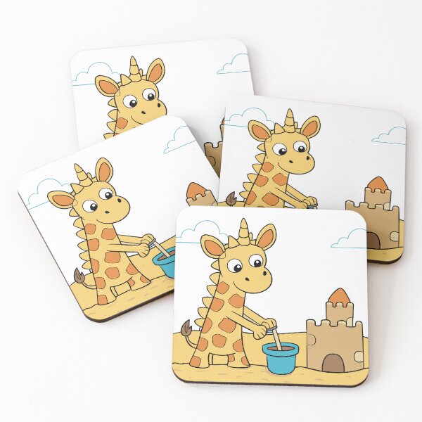 Item preview, Fluffy Little Giraffe Building a Sandcastle designed and sold by omerfdln34.