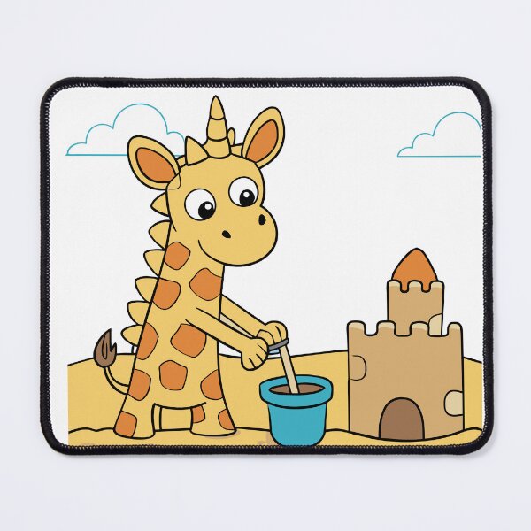 Item preview, Fluffy Little Giraffe Building a Sandcastle designed and sold by omerfdln34.