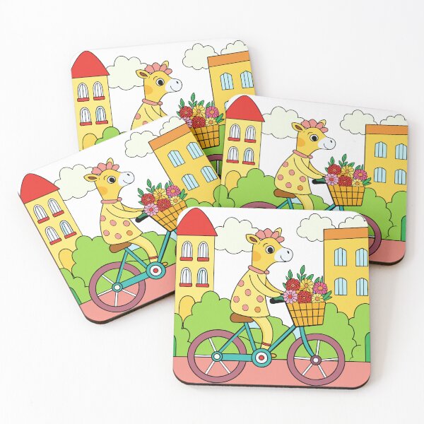 Item preview, Fluffy Little Giraffe Riding a Bicycle designed and sold by omerfdln34.