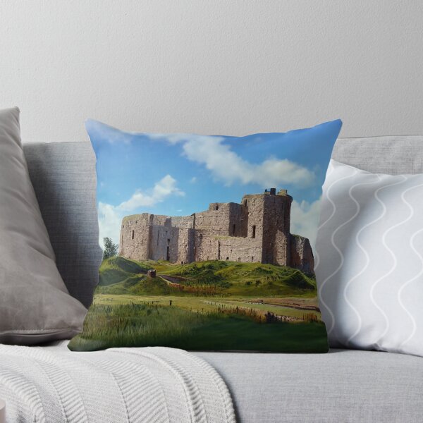Item preview, Scottish Castle Duffus Castle Painting Overlooking Grass Meadow designed and sold by ZGigerBarker.