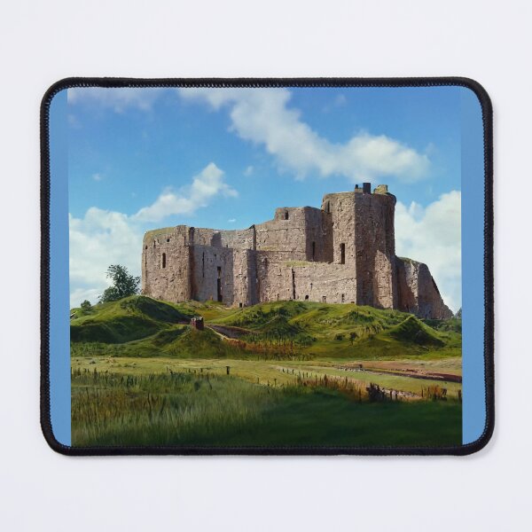 Item preview, Scottish Castle Duffus Castle Painting Overlooking Grass Meadow designed and sold by ZGigerBarker.
