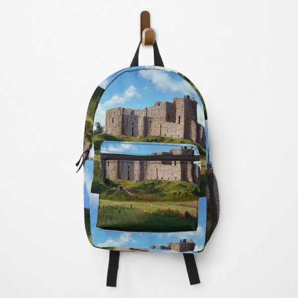 Item preview, Scottish Castle Duffus Castle Painting Overlooking Grass Meadow designed and sold by ZGigerBarker.
