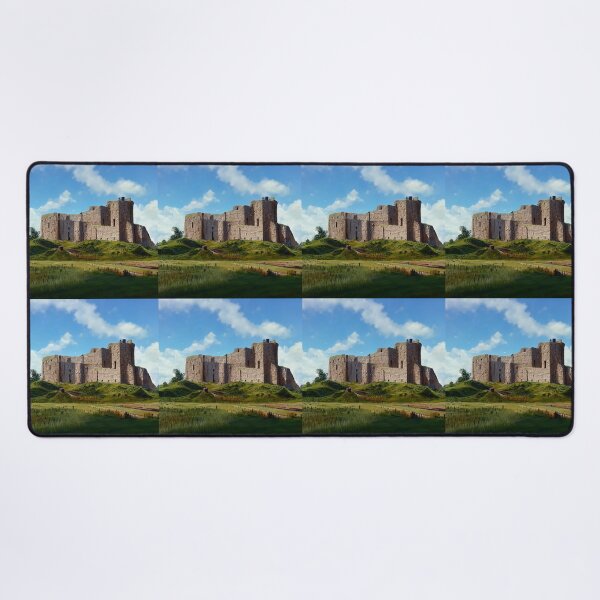 Item preview, Scottish Castle Duffus Castle Painting Overlooking Grass Meadow designed and sold by ZGigerBarker.
