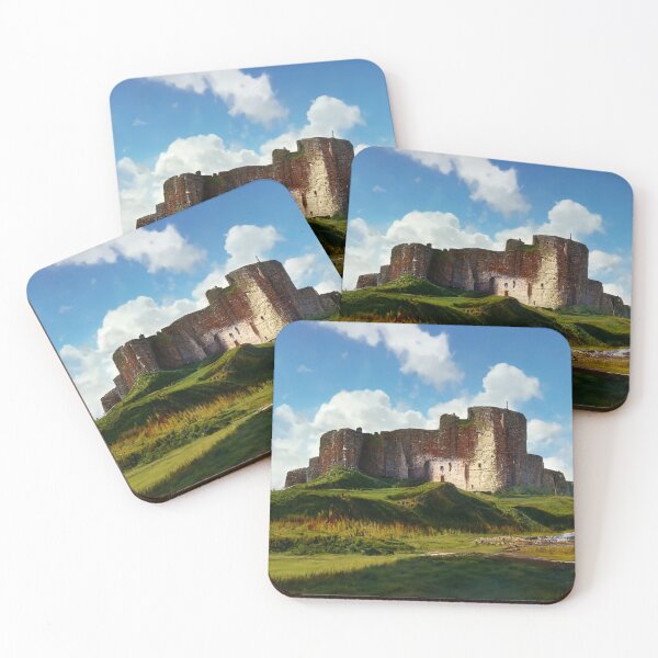 Item preview, Scottish Castle Painting Overlooking Grass Embankment Meadow River designed and sold by ZGigerBarker.