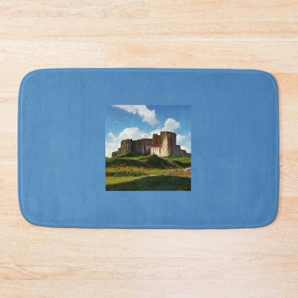 Item preview, Scottish Castle Painting Overlooking Grass Embankment Meadow River designed and sold by ZGigerBarker.