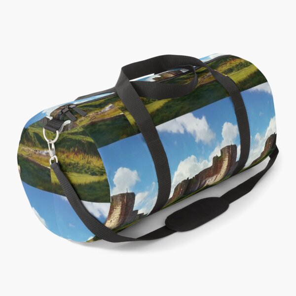 Item preview, Scottish Castle Painting Overlooking Grass Embankment Meadow River designed and sold by ZGigerBarker.