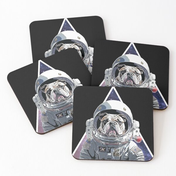 Item preview, Astronaut Bulldog on Galaxy Triangle | Cosmic Bulldog Design | Space-Themed Artwork designed and sold by trobby-inc.