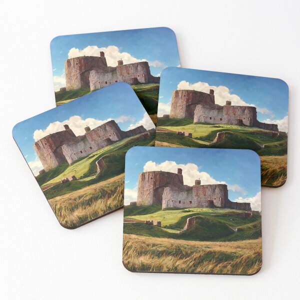 Item preview, Duffus Castle Painting Overlooking Grass Embankment designed and sold by ZGigerBarker.