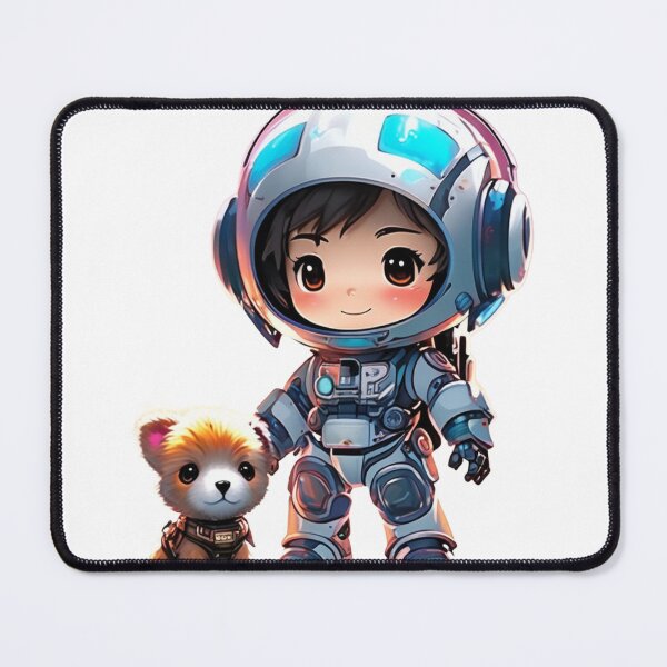 Item preview, Chibi robot with space dog in outer space designed and sold by primetimereign.
