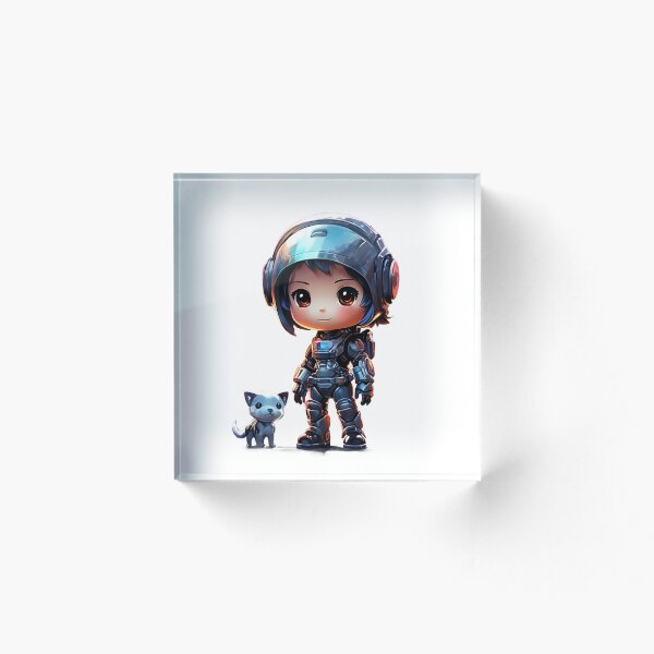 Item preview, Chibi robot with space dog in outer space designed and sold by primetimereign.